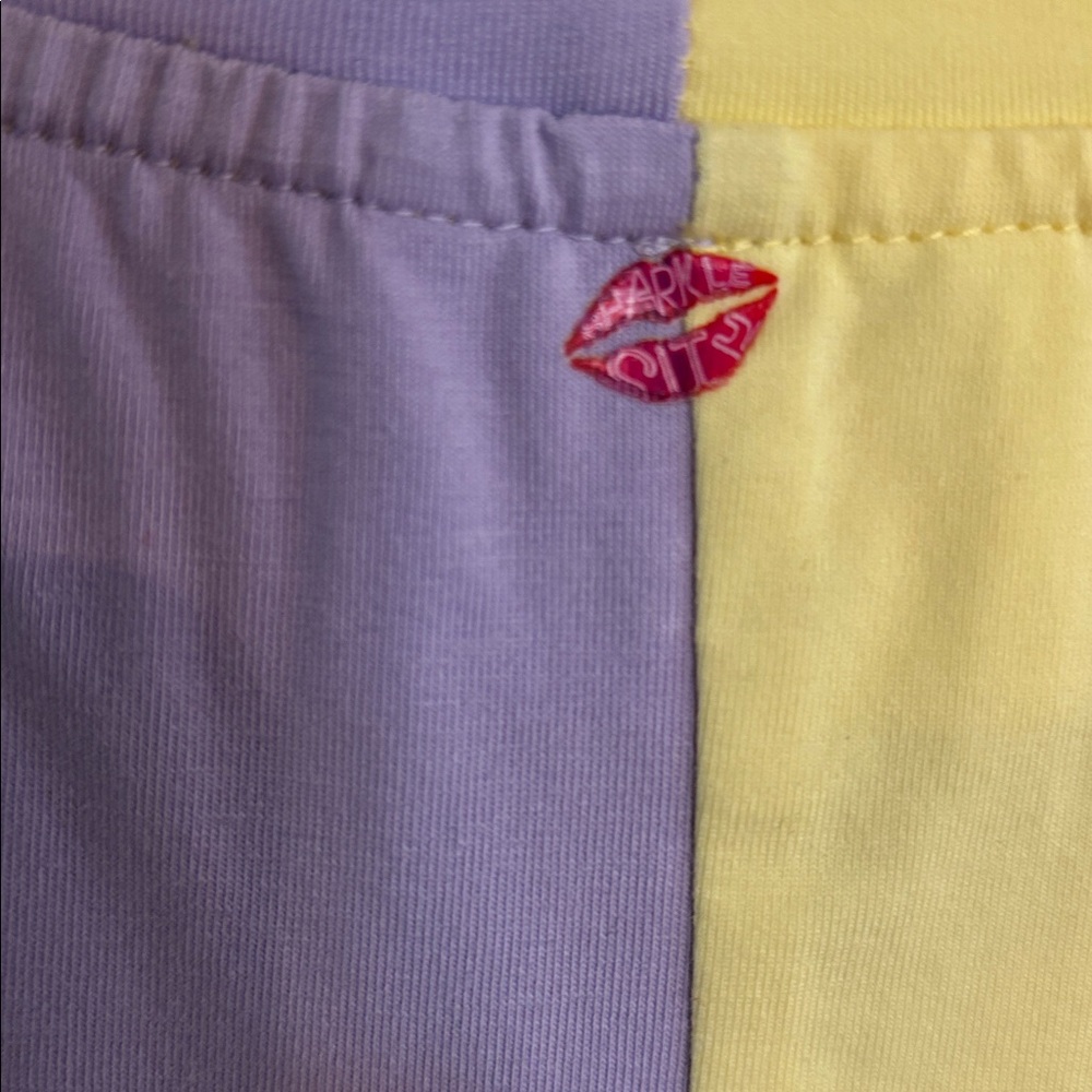 Ladies' Yellow & Lavender Sequin Tiger Short Sleeve Tee - Picture 3 of 7